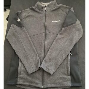 Spyder Jacket Mens Large Gray Fleece Full Zip Colorblock Ski Hiking Outdoor